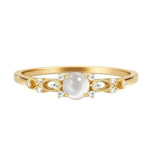 Dainty Opal & Crystal Ring